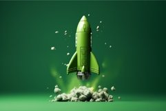 Vibrant Rocket green colors fly model. Generate Ai Product Image 1