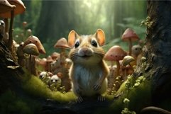 Small Rodent animals on green moss surface. Generate ai Product Image 1