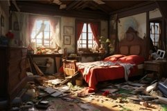 Room after earthquake. Generate Ai Product Image 1