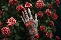 Verdant Roses bush hands. Generate Ai Product Image 1