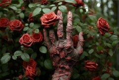 Bountiful Roses bush hands. Generate Ai Product Image 1