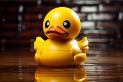 Yellow Rubber water duck vintage. Generate Ai Product Image 1