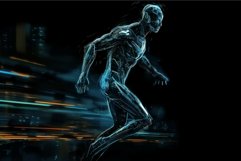 Futuristic robot running. Generate Ai Product Image 1