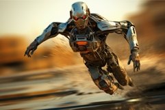 Advanced Futuristic robot running. Generate Ai Product Image 1