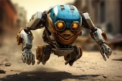High-tech Futuristic robot running. Generate Ai Product Image 1
