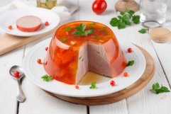 Russian meat jelly. Generate Ai Product Image 1