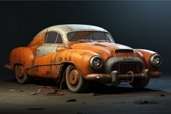 Weather-beaten Rusty abandoned car concept. Generate Ai Product Image 1