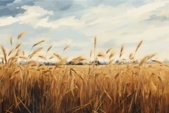 Pastoral Rye field art. Generate Ai Product Image 1