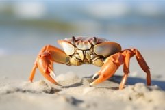 Crab on seashore closeup photo. Generate ai Product Image 1