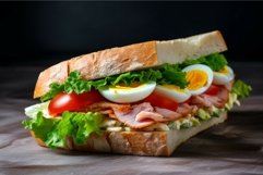 Sandwich hard boiled egg tuna. Generate Ai Product Image 1