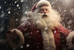 Blustery Santa winter snow storm. Generate Ai Product Image 1