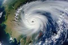 Ominous Satellite image storm. Generate Ai Product Image 1