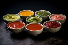 Miniature Sauces bowls different. Generate Ai Product Image 1
