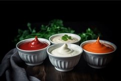 Sauces bowls different kitchen. Generate Ai Product Image 1