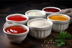 Sauces bowls different seasoning. Generate Ai Product Image 1