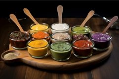 Decorative Sauces bowls different seasoning. Generate Ai Product Image 1