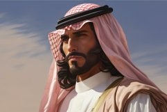 Serene Saudi man relaxing. Generate Ai Product Image 1