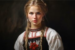 Courageous Scandinavian woman medieval. Generate AI Product Image 1