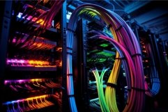Complex Server colorful cables. Generate ai Product Image 1