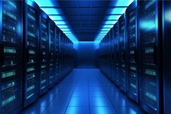 Server blue room. Generate Ai Product Image 1