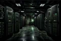 High-tech Modern server room gray. Generate Ai Product Image 1