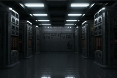Efficient Modern server room gray. Generate Ai Product Image 1