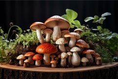 Organic Set fresh mushrooms. Generate Ai Product Image 1