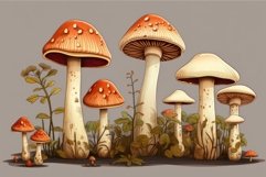 Edible Set fresh mushrooms. Generate Ai Product Image 1