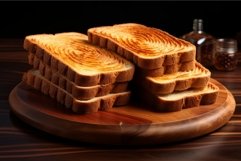 Golden Set toast bread. Generate Ai Product Image 1