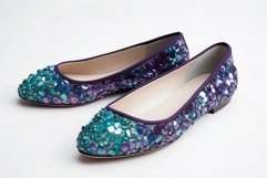 Shoes ballet flats crystals colorful. Generate Ai Product Image 1