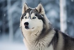 Striking Siberian husky animal. Generate Ai Product Image 1