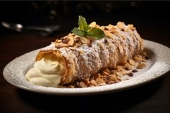 Sicilian cannoli dessert. Generate Ai Product Image 1