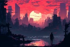 Vibrant Man neon city. Generate Ai Product Image 1