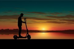 Man rent electric scooter. Generate Ai Product Image 1
