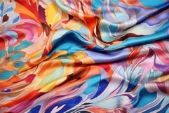 Elegant Silk textile colorful fabric. Generate Ai Product Image 1