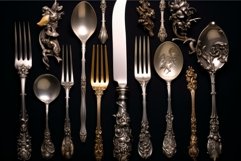 Elegant Silver plate serving dinner. Generate Ai Product Image 1