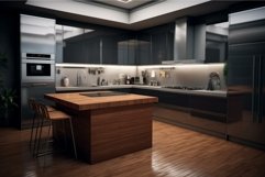 Minimalist Simple kitchen room. Generate Ai Product Image 1