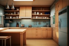 Uncluttered Simple kitchen room. Generate Ai Product Image 1