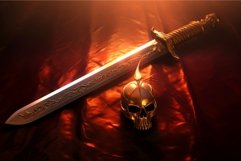 Eerie Skeleton sword. Generate Ai Product Image 1