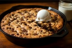 Crunchy Skillet cookie ice cream. Generate Ai Product Image 1