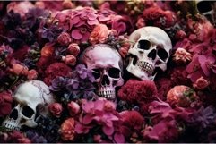 Gothic Skull flowers. Generate Ai Product Image 1