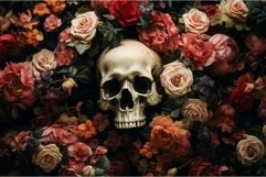 Surreal Skull flowers. Generate Ai Product Image 1