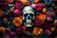 Intricate Skull flowers. Generate Ai Product Image 1