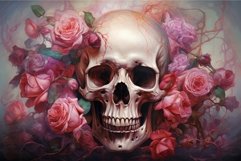 Alluring Skull roses paint nature. Generate Ai Product Image 1