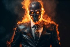 Flame-resistant Skull fire suit. Generate Ai Product Image 1