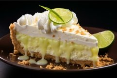 Tangy Slice lime pie. Generate Ai Product Image 1