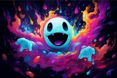 Vibrant Smiling colorful ghost. Generate AI Product Image 1