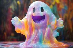 Spectral Smiling colorful ghost. Generate AI Product Image 1