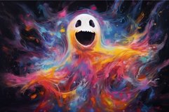 Delightful Smiling colorful ghost. Generate AI Product Image 1