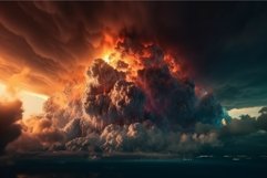 Smoke clouds explosion planet. Generate Ai Product Image 1